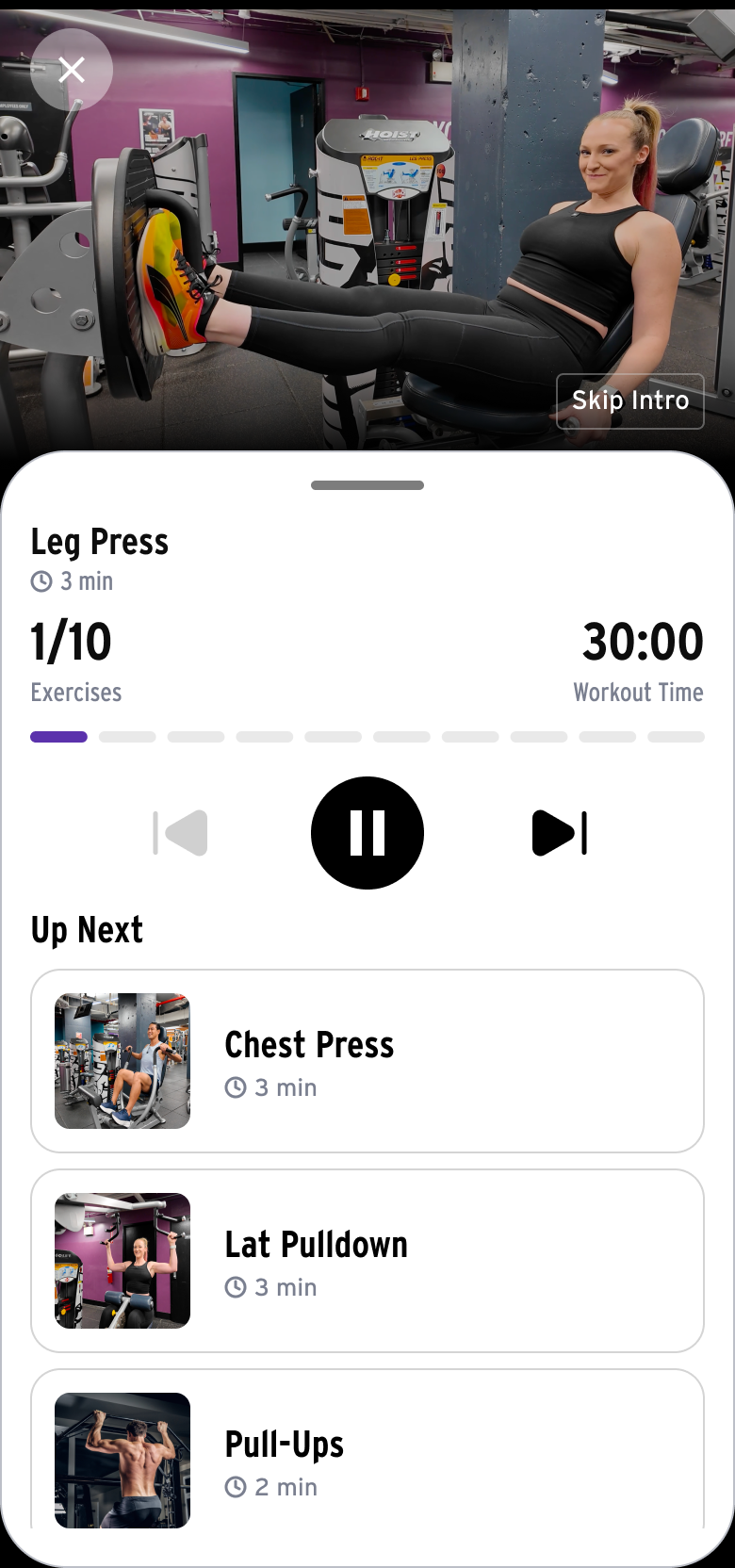 Workout player - Barbell Squats